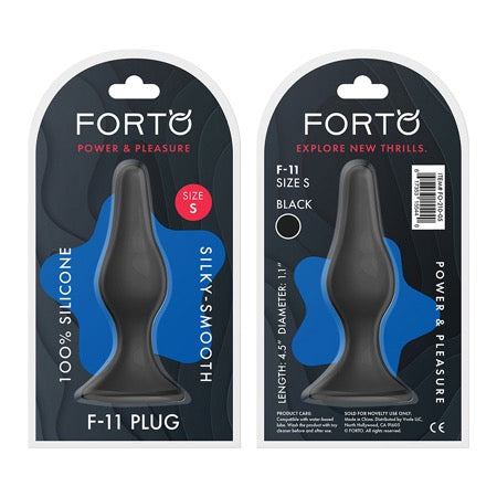 Forto F-11 Lungo Silicone Anal Plug Small Black - Not Very Vanilla