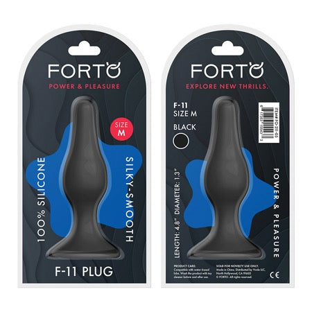 Forto F-11 Lungo Silicone Anal Plug Medium Black - Not Very Vanilla