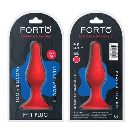 Forto F-11 Lungo Silicone Anal Plug Medium Red - Not Very Vanilla