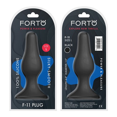 Forto F-11 Lungo Silicone Anal Plug Large Black - Not Very Vanilla