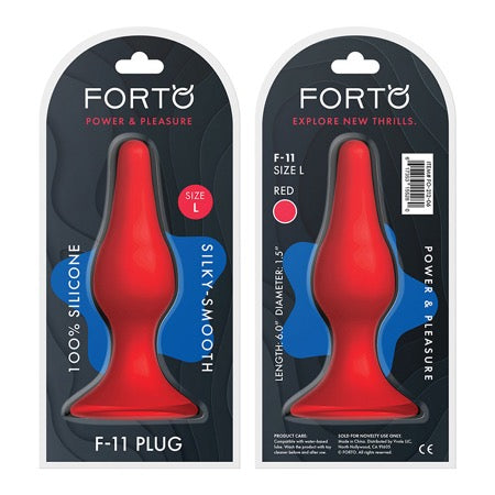 Forto F-11 Lungo Silicone Anal Plug Large Red - Not Very Vanilla