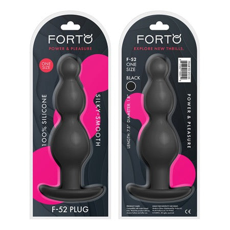 Forto F-52 Cone Beads Silicone Anal Plug Black - Not Very Vanilla