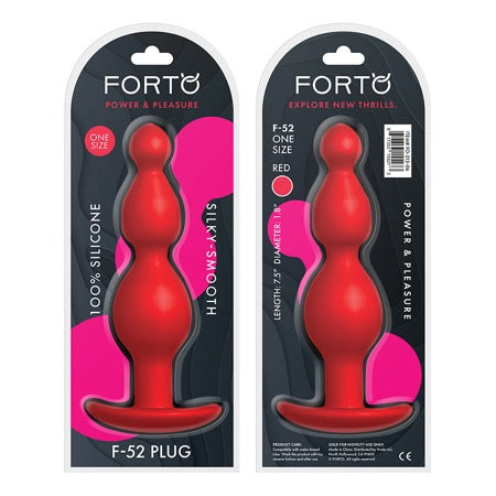 Forto F-52 Cone Beads Silicone Anal Plug Red - Not Very Vanilla