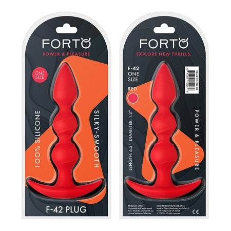 Forto F-42 Spiral Beads Silicone Anal Plug Red - Not Very Vanilla