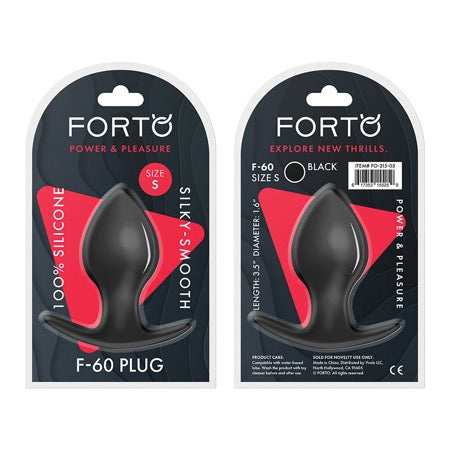 Forto F-60 Spade Silicone Anal Plug Small Black - Not Very Vanilla