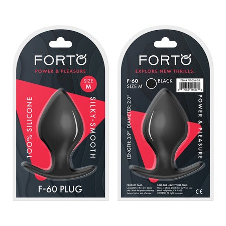 Forto F-60 Spade Silicone Anal Plug Medium Black - Not Very Vanilla