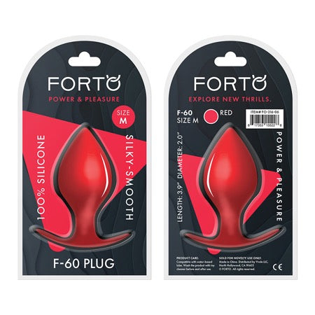 Forto F-60 Spade Silicone Anal Plug Medium Red - Not Very Vanilla