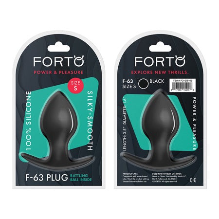 Forto F-63 Rattler Spade Silicone Anal Plug Small Black - Not Very Vanilla