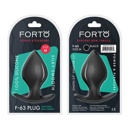 Forto F-63 Rattler Spade Silicone Anal Plug Medium Black - Not Very Vanilla