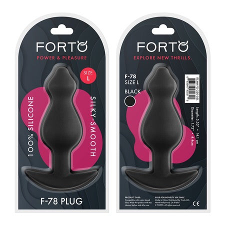 Forto F-78 Pointee Silicone Anal Plug Large Black - Not Very Vanilla