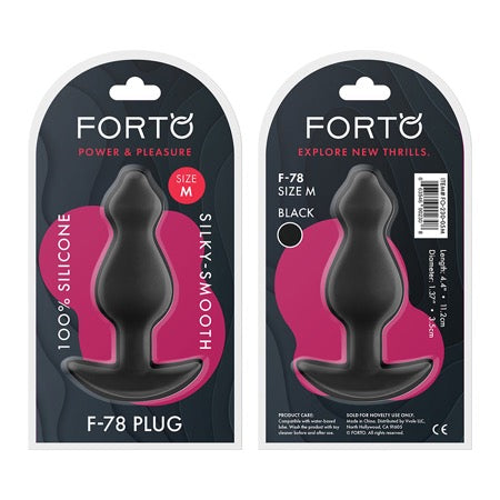 Forto F-78 Pointee Silicone Anal Plug Medium Black - Not Very Vanilla