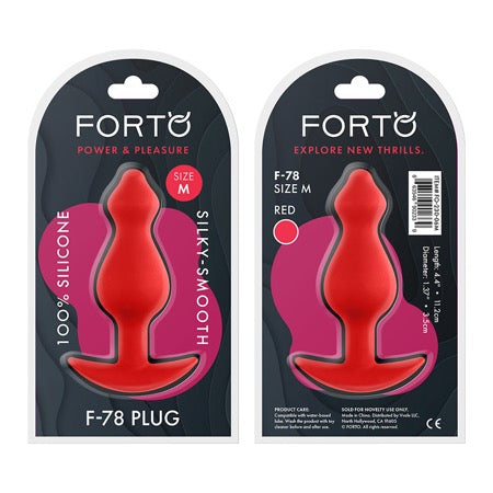 Forto F-78 Pointee Silicone Anal Plug Medium Red - Not Very Vanilla