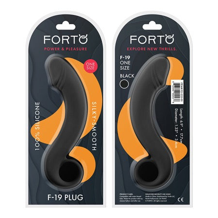 Forto F-19 Silicone Anal Plug Black - Not Very Vanilla