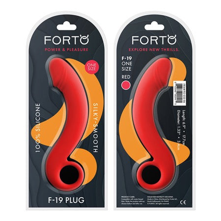 Forto F-19 Silicone Anal Plug Red - Not Very Vanilla