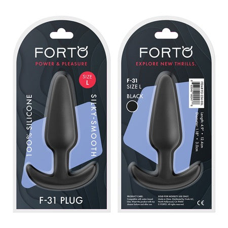 Forto F-31 Silicone Anal Plug Large Black - Not Very Vanilla