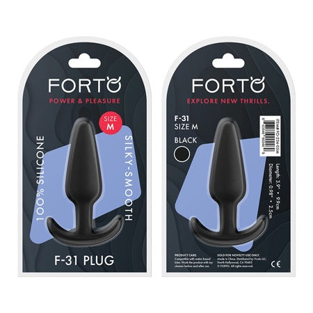 Forto F-31 Silicone Anal Plug Medium Black - Not Very Vanilla