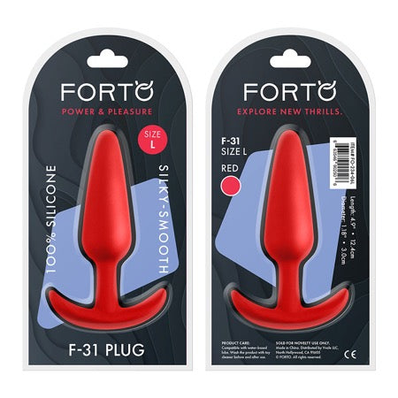 Forto F-31 Silicone Anal Plug Large Red - Not Very Vanilla