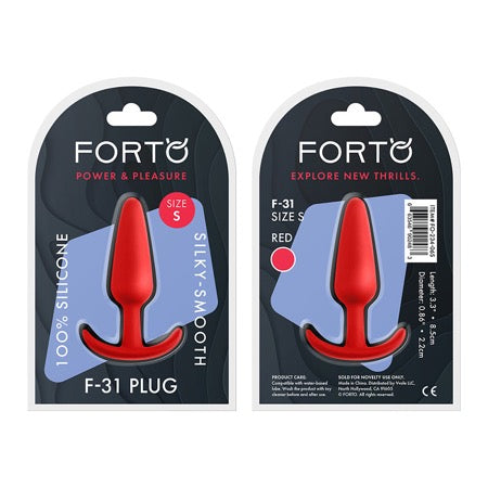 Forto F-31 Silicone Anal Plug Small Red - Not Very Vanilla