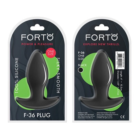 Forto F-36 Silicone T-Plug Black - Not Very Vanilla