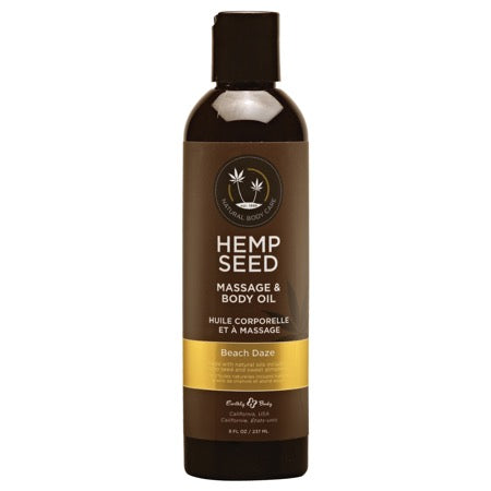 Earthly Body Hemp Massage Oil Beach Daze 8 oz. - Not Very Vanilla