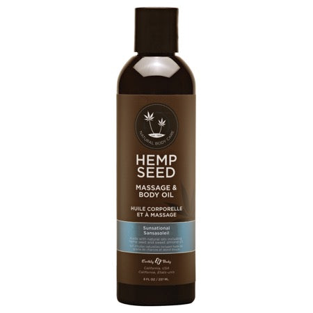 Earthly Body Hemp Massage Oil Sunsational 8 oz. - Not Very Vanilla