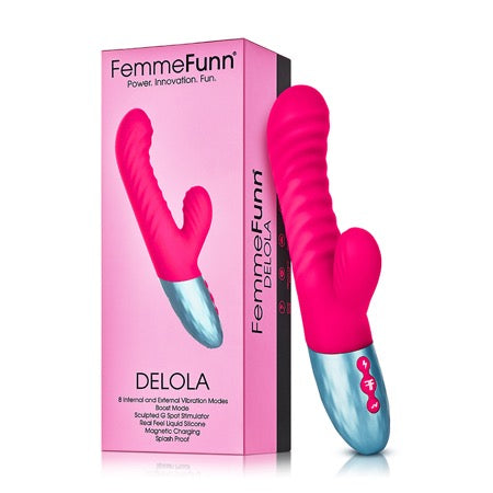 FemmeFunn Delola Rechargeable Silicone Dual Stimulation G-Spot Vibrator Pink - Not Very Vanilla