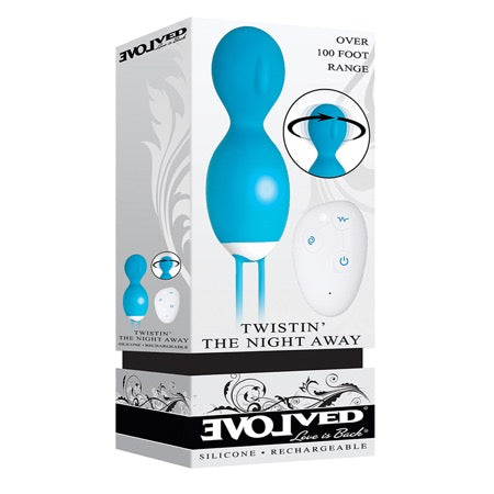 Evolved Twistin' The Night Away Rechargeable Remote-Controlled Rotating Silicone Egg Vibrator Teal - Not Very Vanilla