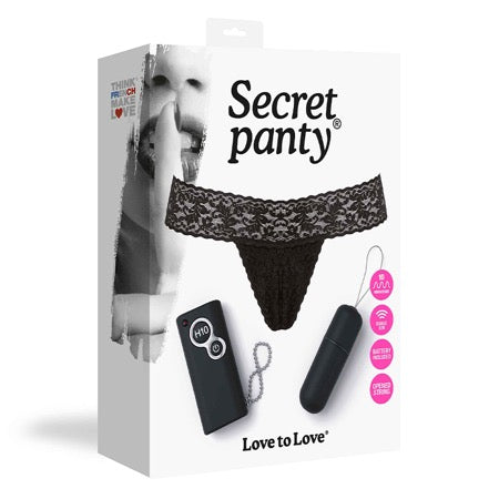 Love to Love Secret Panty Vibrating Panty Set Black - Not Very Vanilla