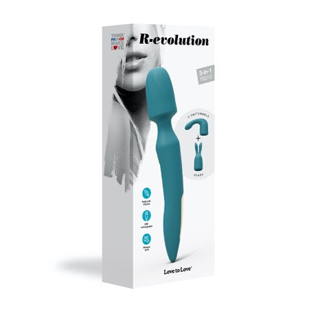 Love to Love R-evolution Rechargeable 3-in-1 Wand Vibrator Blue - Not Very Vanilla