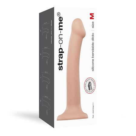 Strap-On-Me Bendable Dual-Density Silicone Suction Cup Dildo Vanilla M - Not Very Vanilla