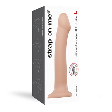 Strap-On-Me Bendable Dual-Density Silicone Suction Cup Dildo Vanilla L - Not Very Vanilla