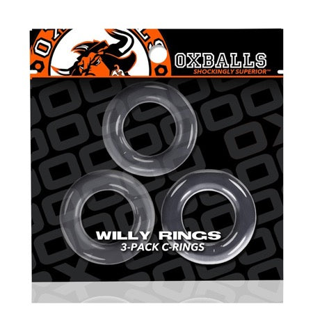 Oxballs Willy Rings 3-Pack Cockrings O/S Clear - Not Very Vanilla