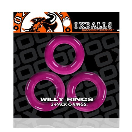 Oxballs Willy Rings 3-Pack Cockrings O/S Hot Pink - Not Very Vanilla