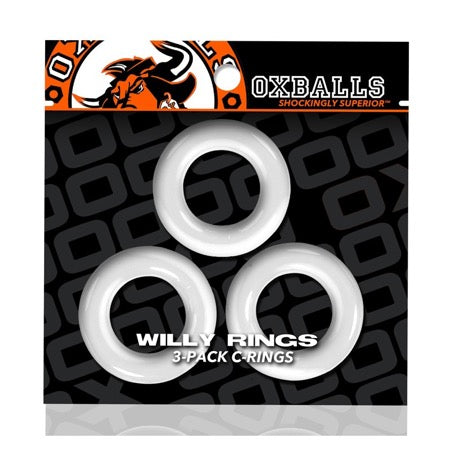 Oxballs Willy Rings 3-Pack Cockrings O/S White - Not Very Vanilla