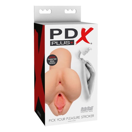 PDX Plus Pick Your Pleasure Dual Entry Stroker Beige - Not Very Vanilla