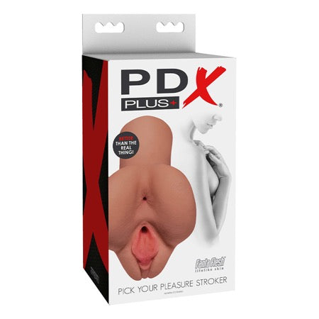 PDX Plus Pick Your Pleasure Dual Entry Stroker Tan - Not Very Vanilla