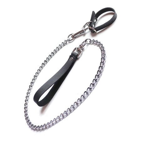 Kinklab Buckling Cock Ring and Chain Leash Set - Not Very Vanilla