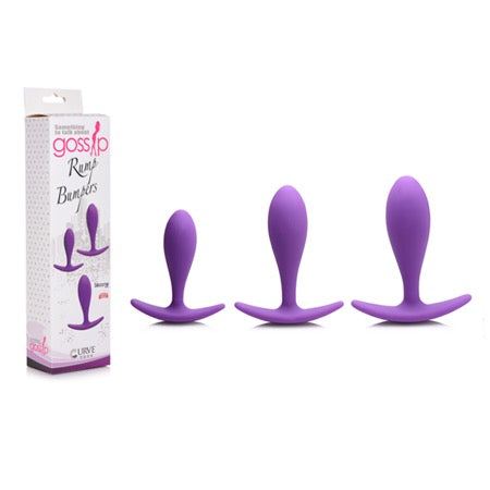 Curve Toys Gossip Rump Bumpers 3-Piece Silicone Anal Training Set Violet - Not Very Vanilla