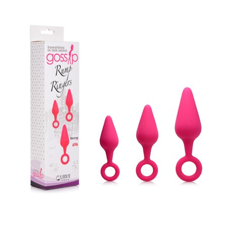 Curve Toys Gossip Rump Ringers 3-Piece Silicone Anal Training Set Magenta - Not Very Vanilla