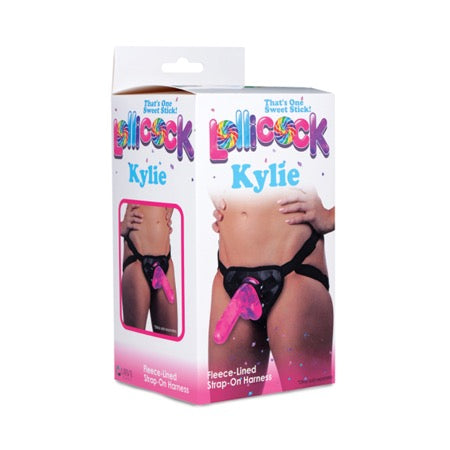 Curve Toys Lollicock Kylie Fleece-Lined Strap-On Harness Black - Not Very Vanilla