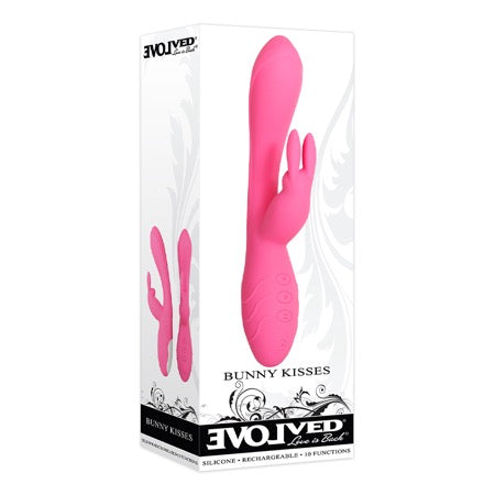 Evolved Bunny Kisses Rechargeable Silicone Rabbit Vibrator Pink - Not Very Vanilla