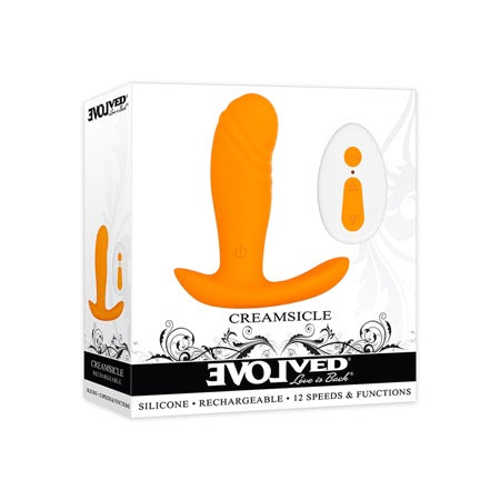 Evolved Creamsicle Rechargeable Remote-Controlled Silicone G-Spot and Prostate Massager Orange - Not Very Vanilla