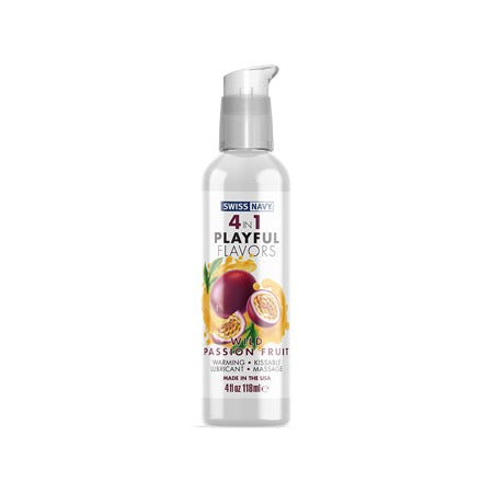 Swiss Navy 4 in 1 Playful Flavors Wild Passion Fruit 4 oz. - Not Very Vanilla