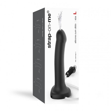 Strap-On-Me Silicone Ejaculating Cum Dildo Black L (fluid not included) - Not Very Vanilla