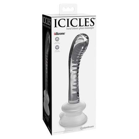 Pipedream Icicles No. 88 Curved Glass G-Spot Massager With Suction Cup Clear - Not Very Vanilla