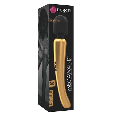 Dorcel MegaWand Rechargeable Wand Vibrator Gold/Black - Not Very Vanilla