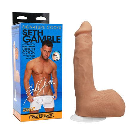 Signature Cocks Seth Gamble 8-Inch ULTRASKYN Cock with Removable Vac-U-Lock Suction Cup - Not Very Vanilla