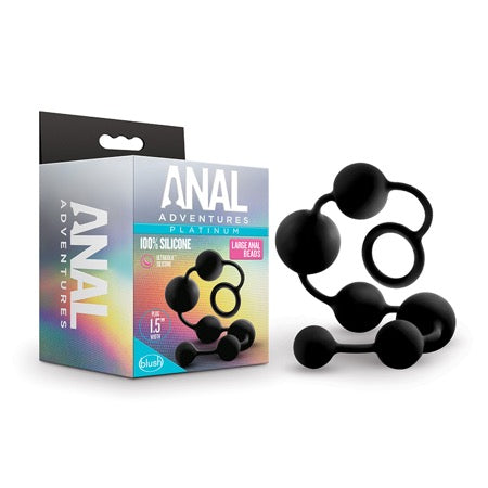 Blush Anal Adventures Platinum Silicone Large Anal Beads Black - Not Very Vanilla