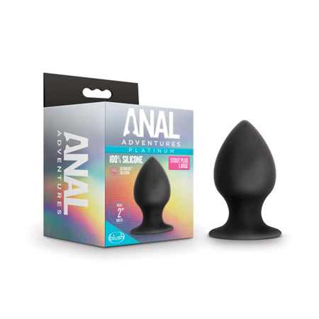 Blush Anal Adventures Platinum Silicone Anal Stout Plug Large Black - Not Very Vanilla