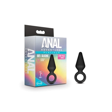 Blush Anal Adventures Platinum Silicone Loop Plug Small Black - Not Very Vanilla